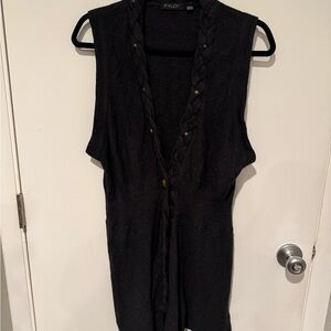 Fylo Charcoal Grey Women's Long Sweater Vest